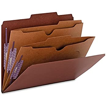 【中古】【輸入品・未使用】Pressboard Folders with Two Pocket Dividers Letter Six-Section Red 10/Box (並行輸入品)