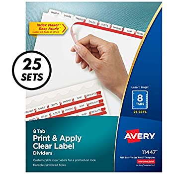 【中古】【39shop】【輸入品・未使用】Index★Maker Clear Label Dividers 8-Tab Letter White 25 Sets (並行輸入品)(新古品)|アトリエ絵利奈