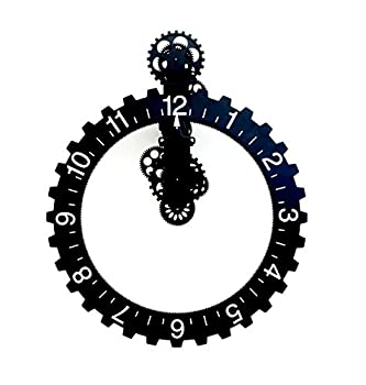 【中古】【輸入品・未使用】Kikkerland Big Wheel Hour Wall Clock Black [並行輸入品]