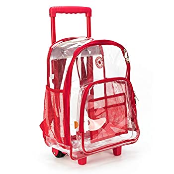 【中古】【インポート品・未当て嵌める】[ケイクリフ]K-Cliffs Rolling Clear Backpack Heavy Duty See Through Daypack School Bookbag with Wheels 5602248 [並行輸入品]