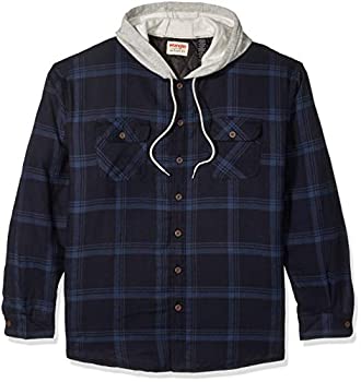 【中古】【39shop】【輸入品・未使用】Wrangler★ラングラー 真の メンズ 長袖フランネルシャツ フード付きジャケット キルト裏地 US サイズ: L カラー: ブルー（新古品）｜アトリエ絵利奈