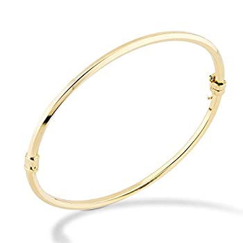【中古】【39shop】【輸入品・未使用】Miabella★18Kゴールドオーバー スターリングシルバー イタリア製 オーバルヒンジバングルブレスレット レディース ガールズ 6.75~8インチ 925イ（新古品）｜アトリエ絵利奈