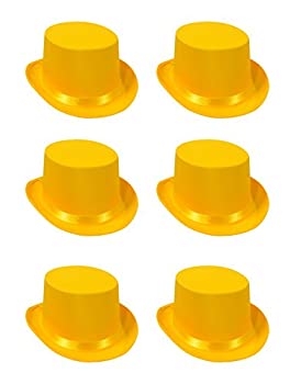 【中古】【インポート品・未当て嵌める】Beistle 60839-Y 6-Pack Satin Sleek Top Hat Yellow