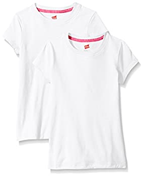 【中古】【39shop】【輸入品・未使用】(ヘインズ)★HanesジャージーコットンTシャツ ガールズ 2枚入り　 US サイズ: X-Small カラー: ホワイト（新古品）｜アトリエ絵利奈