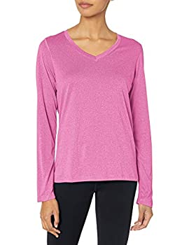【中古】【39shop】【輸入品・未使用】Hanes★Sport レディース クールドライパフォーマンス 長袖 VネックTシャツ US サイズ: Large カラー: パープル(新古品)|アトリエ絵利奈