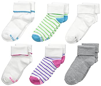 【中古】【39shop】【輸入品・未使用】Hanes★ガールズ ビッグコンフォートブレンド ターンカフソックス 6足パック US サイズ: Medium(新古品)|アトリエ絵利奈