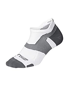 【中古】【輸入品・未使用】2XU Vectr ノーショウソックス、ホワイト/グレー、L
