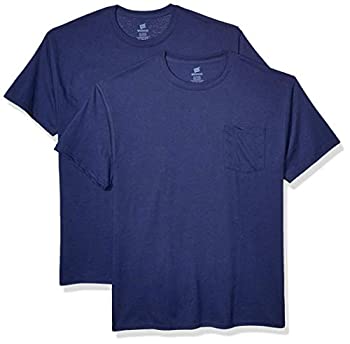 【中古】【輸入品・未使用】Hanes メンズ ワークウェア 半袖Tシャツ (2枚組) US サイズ: Large カラー: ブルー