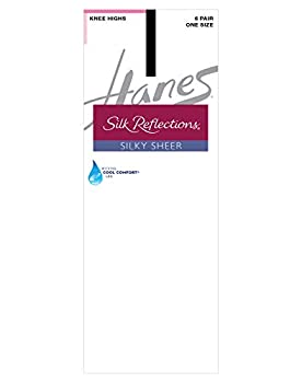 【中古】【輸入品・未使用】Hanes Silk Reflections Women Knee High (Pack of 6) Jet One Size