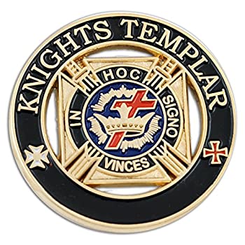 【中古】【39shop】【輸入品・未使用】Knights★Templar ラウンドフリーメイソン ラペルピン - [ブラック&ゴールド][直径1 1/4インチ（新古品）｜アトリエ絵利奈