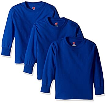 【中古】【インポート品・未当て嵌める】Hanes Big Boys\u0027 Tagless Long Sleeve Tee (Pack of 3) Deep Royal XL