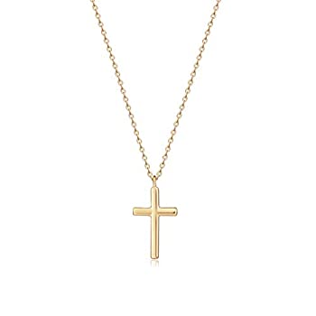 【中古】【輸入品・未使用】Befettly 小さな十字架ネックレス レディース 14K金張り 光沢仕上げ 信仰 ネックレス 華奢なサークル ペンダント ネックレス 十字架 かわいいハ