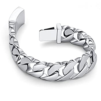 【中古】【インポート品・未当て嵌める】URBAN JEWELRY 途轍も無いな316Lステンレススチールシルバーカラーリンクチェーンブレスレット 8.3in
