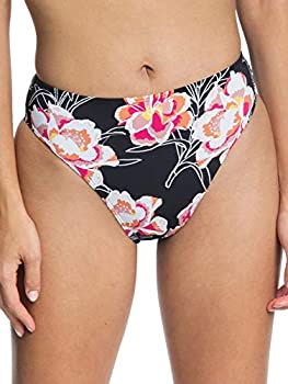 【中古】【輸入品・未使用】Roxy レディース プリント ビーチクラシック ハイレッグウエスト ビキニボトム US サイズ: Large カラー: ブラック