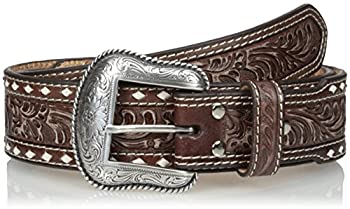 【中古】【インポート品・未当て嵌める】Nocona メンズ 赤銅色 広々とした 差し交わす バックステッチベルト US 大きさ: 38 色つや: 赤銅色