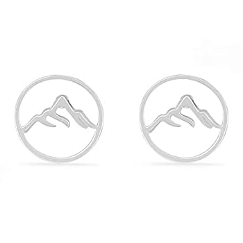 【中古】【輸入品・未使用】Boma Jewelry スターリングシルバー サークルマウンテンピークスタッドイヤリング