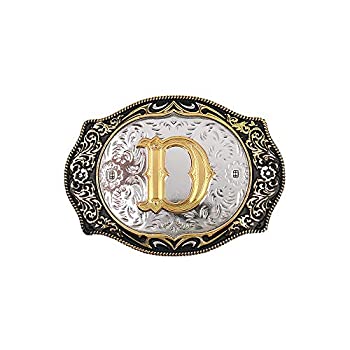 【中古】【輸入品・未使用】ウェスタンベルトバックル イニシャル文字 ABCDMRJ から Z カウボーイ ロデオ ゴールドベルトバックル メンズ レディース US サイズ: One Size