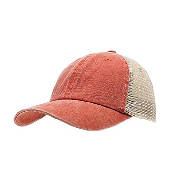 【中古】【39shop】【輸入品・未使用】アジャスタブルベースボールキャップ★ヴィンテージ洗い加工 コットンソフトメッシュ US サイズ: One Size カラー: オレンジ(新古品)|アトリエ絵利奈