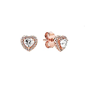 【中古】【輸入品・未使用】Pandora Brilliant Raised Heart Earrings 288427C01 for woman ros