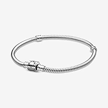 【中古】【インポート品・未当て嵌める】PANDORA Moments バレルクラスプスネークチェーンチャームブレスレット 7.5 inches