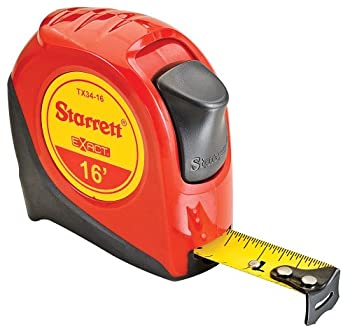 【中古】【輸入品・未使用】Starrett Exact KTX34-16-N ABS Plastic Case Red Measuring Pocket Tape English Graduation Style 16' Length 0.75 Width 0.0625mm Graduation