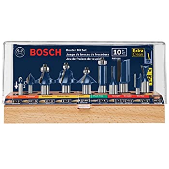 【中古】【輸入品・未使用】Bosch RBS010 1/2-Inch and 1/4-Inch Shank Carbide-Tipped All-Purpose Professional Router Bit Set 10-Piece