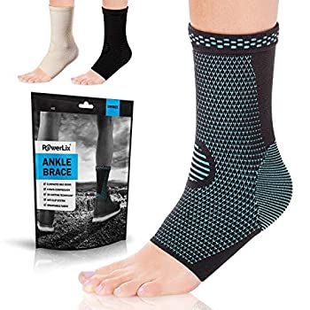 【中古】【輸入品・未使用】PowerLix 足首ブレース 圧縮サポートスリーブ (ペア) 怪我の回復 関節痛など用 足底筋膜炎 足底筋膜炎 足裏ソックス アーチサポート付き 腫れを