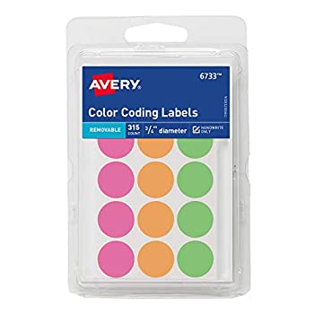 【中古】【輸入品・未使用】Avery Round Color Coding Labels 0.75 Inch Assorted RemovablePack of 315 (6733)