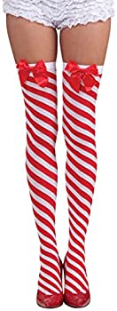 【中古】【39shop】【輸入品・未使用】Forum★Candy Cane Thigh Highs Red/White O/S（新古品）｜アトリエ絵利奈
