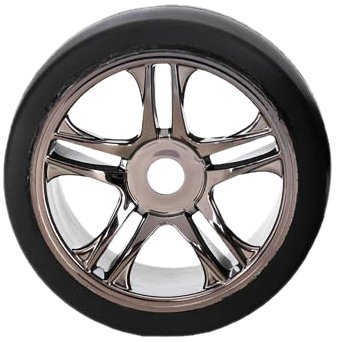 【中古】【39shop】【輸入品・未使用】ハイテック★トラクサス 接着済リアスリックタイヤ SS ブラッククローム 6477（新古品）｜アトリエ絵利奈
