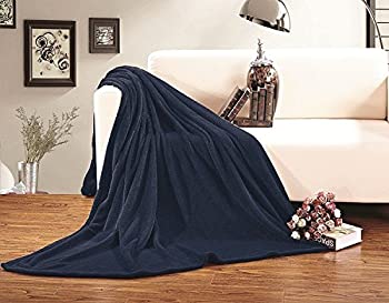【中古】【輸入品・未使用】Elegant Comfort 社製 ウルトラスーパーソフト ビロード調 ラグジアュリーブランケット 全サイズ Twin/Twin XL ブルー 169RW-Fleece Twin Navy