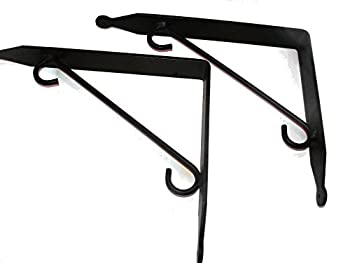 【中古】【輸入品・未使用】Shelf Brackets (Pr.) Large - Hand Made Wrought Iron
