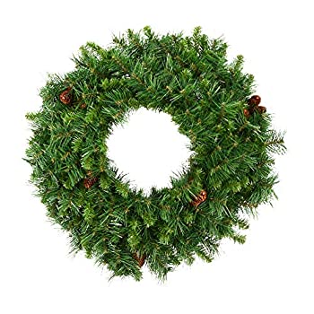 【中古】【インポート品・未当て嵌める】Vickerman Cheyenne Pine Wreath-Unlit 30-Inch Green by Vickerman