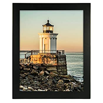 【中古】【輸入品・未使用】(Black 8x10) - 8x10 Black Wood Picture Frame - Made to Display Pictures 8x10 - Wide Moulding Real Glass - Wall Mount or Table Top