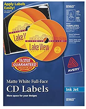 【中古】【輸入品・未使用】Inkjet Full-Face CD Labels Matte White 40/Pack [並行輸入品]