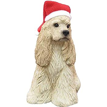 【中古】【輸入品・未使用】Sandicast Buff Cocker Spaniel with Santa Hat Christmas Ornament