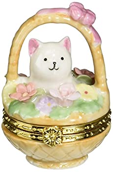 【中古】【輸入品・未使用】Cosmos 738-66 ファイン磁器猫と犬のヒンジ付きボックス 2-3/8インチ 2個セット