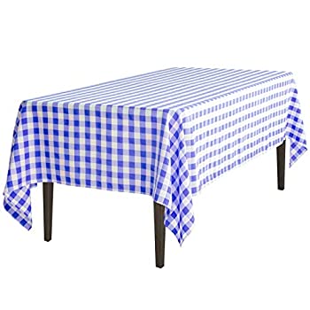【中古】【39shop】【輸入品・未使用】LinenTablecloth★60?x船内長方形テーブルクロスブルー&ホワイトチェッカー（新古品）｜アトリエ絵利奈
