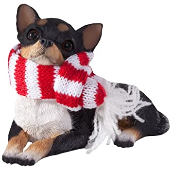 【中古】【輸入品・未使用】Sandicast Lying Tri Chihuahua with Red and White Scarf Christmas Ornament [並行輸入品] 8,865円