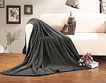 【中古】【輸入品・未使用】Elegant ComfortR マイクロフリースブランケット 非常に贅沢 豪華 無地 Full/Queen グレー 63RW-Fleece-Queen-Gray
