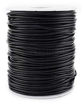 【中古】【輸入品・未使用】CleverDelights Black Solid Rubber Cord - 10 Meters (11 Yards) - 2mm - Crafts Beading Jewelry by CleverDelights