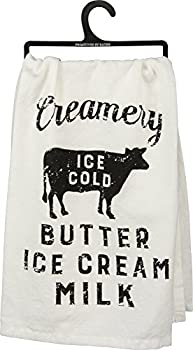 【中古】【インポート品・未当て嵌める】Creamery Ice Cold乳酪Iceクリームミルクコットンキッチンタオル-28-インチ