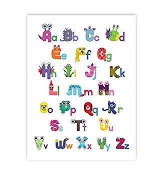 【中古】【輸入品・未使用】壁文字、モンスターアルファベット11?x 14、子供のための印刷、モンスターPlayroom ABCの、私のABCのモンスター、モンスター飾り、デコレーショ