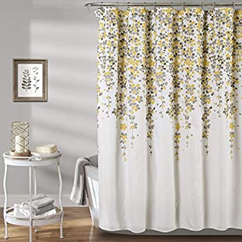 【中古】【39shop】【輸入品・未使用】(180cm★x 180cm Yellow/Gray) - Lush Decor Lush Decor Weeping Flower Shower Curtain 180cm x 180cm Yellow/Grey(新古品)|アトリエ絵利奈