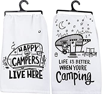 【中古】【インポート品・未当て嵌める】大時代by Kathy Camper西洋手ぬぐいバンドル???HappyキャンパーとLife Is Better