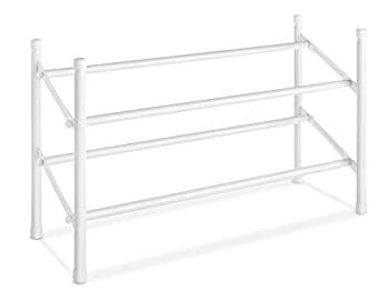 【中古】【輸入品・未使用】Whitmor Expandable and Stackable Shoe Rack White