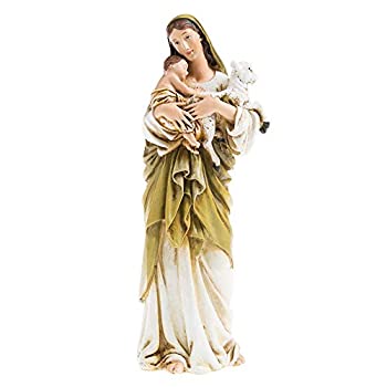 【中古】【輸入品・未使用】聖母マリア像　イエスと子羊を抱く聖母マリア像 キリスト教 クリスマス インテリア