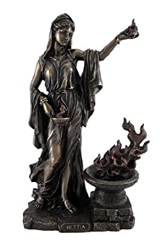 【中古】【インポート品・未当て嵌める】Veronese Design ギリシア吉祥天ヘスティアブロンズ像 ローマベスタ