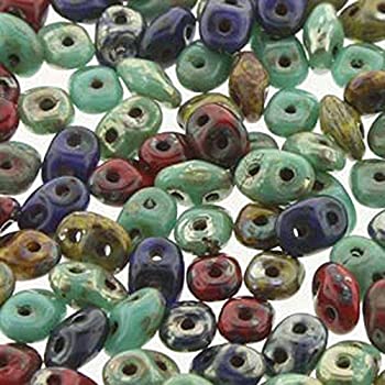 【中古】【輸入品・未使用】SuperDuo Raku Mix 2.5x5mm 2 Hole Beads Czech Glass Seed Beads 100 Gram Bag by SuperDuo