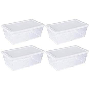 【中古】【39shop】【輸入品・未使用】(4)★- Sterilite Storage Box 34cm X 21cm X 12cm 5.7l. Clear - Pack of 4（新古品）｜アトリエ絵利奈